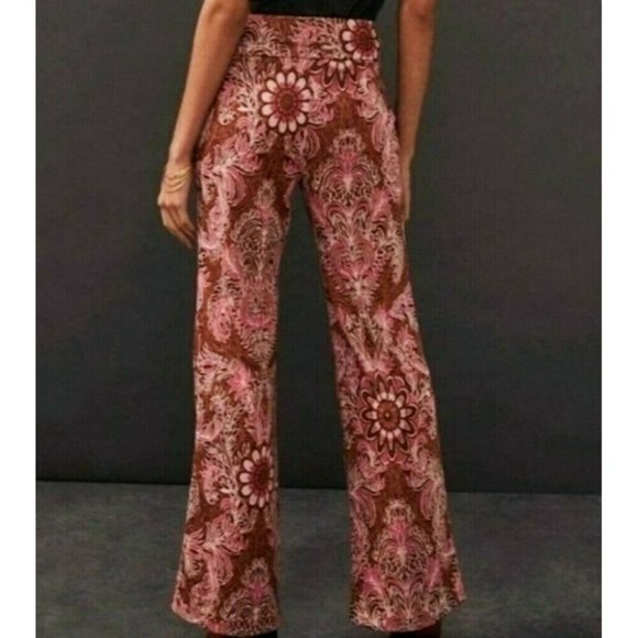 Anthropologie Pink and Brown Patterned Pants - Picture 3 of 11